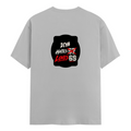 Male Classic Crew T-Shirt | Men's Regular Fit | 180 GSM Bio-Washed Cotton | Pre-Shrunk, Double-Stitched | Personalized | Typography | Humor | Casual | Playful | Hate Less, Love More - back - Grey Melange - mockup 2