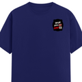 Female Classic Crew T-Shirt | Regular Fit | 180 GSM Bio-Washed Cotton Blend | Pre-Shrunk, Double-Stitched | Women | Personalized | Typography | Humor | Casual | Playful | Hate Less, Love More - left pocket - Royal Blue - mockup 3