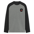 Male Raglan T-Shirt | Men's Regular Fit | 180 GSM Bio-Washed Fabric | Double Stitched, Ribbed Neck | Personalized | Typography | Humor | Casual | Playful | Hate Less, Love More - right pocket - mockup 4