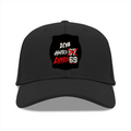 Baseball Ottoman Cap | Universal Fit | Ottoman Fabric | Adjustable Strap, Structured | Unisex Adult | Personalized | Typography | Humor | Casual | Playful | Hate Less, Love More - front - Black - mockup 1