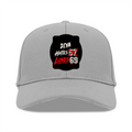 Baseball Ottoman Cap | Universal Fit | Ottoman Fabric | Adjustable Strap, Structured | Unisex Adult | Personalized | Typography | Humor | Casual | Playful | Hate Less, Love More - front - Grey - mockup 1