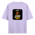Oversized Classic T-Shirt | Unisex Relaxed Fit | 100% Super-Combed Cotton | Pre-Shrunk, Double-Stitched | Adults | Personalized | Bold Graphic | Beverages | Humor | Everyday | Playful | Chai Paglu - back - Lavender - mockup 2