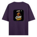 Oversized Classic T-Shirt | Unisex Relaxed Fit | 100% Super-Combed Cotton | Pre-Shrunk, Double-Stitched | Adults | Personalized | Bold Graphic | Beverages | Humor | Everyday | Playful | Chai Paglu - back - Purple - mockup 2