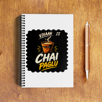 A5 Notepad | 120 Pages, Ruled/Unruled | 70 GSM Natural Shade Paper, 300 GSM Cover | Wire Bound | Everyday Use | Personalized | Bold Graphic | Beverages | Humor | Everyday | Playful | Chai Paglu