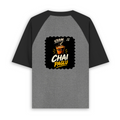 Unisex Oversized Raglan T-Shirt | Relaxed Fit | 180 GSM Bio-Washed Cotton | Two-Tone Design | Soft Comfort | Personalized | Bold Graphic | Beverages | Humor | Everyday | Playful | Chai Paglu - back - mockup 2