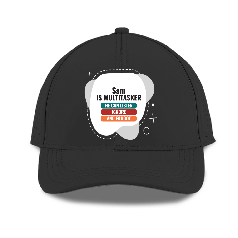 Personalized Humorous Sports Cap Embroidery with Custom Name