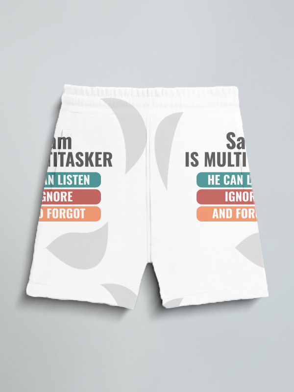 Personalized Humorous Kids Sports Shorts All Over Printed Products with Custom Name