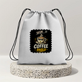 Drawstring Bag | 280 GSM | Durable Cotton | Secure Closure | Unisex | Personalized | Typography | Coffee | Beverages | Everyday | Joyful | Coffee Paglu - front - mockup 1