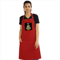 Apron | One Size Adjustable Fit | Cotton Drill Fabric | Two Pockets, Double-Stitched | Unisex Adults | Personalized | Typography | Coffee | Beverages | Everyday | Joyful | Coffee Paglu - front - Red - mockup 1