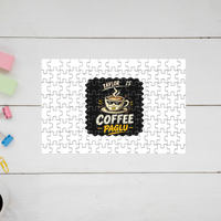 Jigsaw Puzzle | 120 Pieces A4 Size | Recycled Paper Semi-Glossy Finish | Fade-Proof Engaging Entertainment | Unisex | Personalized | Typography | Coffee | Beverages | Everyday | Joyful | Coffee Paglu