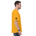Oversized Classic T-Shirt | Unisex Relaxed Fit | 100% Super-Combed Cotton | Pre-Shrunk, Double-Stitched | Adults | Personalized | Typography | Coffee | Beverages | Everyday | Joyful | Coffee Paglu - left sleeve - Golden Yellow - mockup 5
