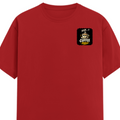Male Classic Crew T-Shirt | Men's Regular Fit | 180 GSM Bio-Washed Cotton | Pre-Shrunk, Double-Stitched | Personalized | Typography | Coffee | Beverages | Everyday | Joyful | Coffee Paglu - left pocket - Red - mockup 3
