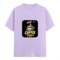 Female Classic Crew T-Shirt | Regular Fit | 180 GSM Bio-Washed Cotton Blend | Pre-Shrunk, Double-Stitched | Women | Personalized | Typography | Coffee | Beverages | Everyday | Joyful | Coffee Paglu - front - Lavender - mockup 1