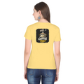 Female Classic Crew T-Shirt | Regular Fit | 180 GSM Bio-Washed Cotton Blend | Pre-Shrunk, Double-Stitched | Women | Personalized | Typography | Coffee | Beverages | Everyday | Joyful | Coffee Paglu - back - Yellow - mockup 2