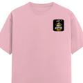 Female Classic Crew T-Shirt | Regular Fit | 180 GSM Bio-Washed Cotton Blend | Pre-Shrunk, Double-Stitched | Women | Personalized | Typography | Coffee | Beverages | Everyday | Joyful | Coffee Paglu - left pocket - Light Baby Pink - mockup 3