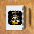 A5 Notepad | 120 Pages, Ruled/Unruled | 70 GSM Natural Shade Paper, 300 GSM Cover | Wire Bound | Everyday Use | Personalized | Typography | Coffee | Beverages | Everyday | Joyful | Coffee Paglu - back - White - mockup 2