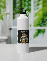Sipper Bottle | 750 ml Unisex | Aluminum | Clip Cap | Fade-Proof | Personalized | Typography | Coffee | Beverages | Everyday | Joyful | Coffee Paglu