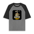 Unisex Oversized Raglan T-Shirt | Relaxed Fit | 180 GSM Bio-Washed Cotton | Two-Tone Design | Soft Comfort | Personalized | Typography | Coffee | Beverages | Everyday | Joyful | Coffee Paglu - front - mockup 1