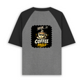 Unisex Oversized Raglan T-Shirt | Relaxed Fit | 180 GSM Bio-Washed Cotton | Two-Tone Design | Soft Comfort | Personalized | Typography | Coffee | Beverages | Everyday | Joyful | Coffee Paglu - back - mockup 2