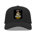 Baseball Ottoman Cap | Universal Fit | Ottoman Fabric | Adjustable Strap, Structured | Unisex Adult | Personalized | Typography | Coffee | Beverages | Everyday | Joyful | Coffee Paglu - front - Black - mockup 1