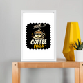 Framed Poster | Multiple Sizes & Colors | 300 GSM Art Paper, 1-inch Laminated Frame | Fade-Proof, Ready to Hang | Unisex | Personalized | Typography | Coffee | Beverages | Everyday | Joyful | Coffee Paglu - front_A4 Frame Poster - A4 Frame Poster - mockup 13