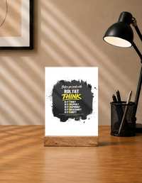 Acrylic Photo Frame with Stand | 5x7 Inch | Acrylic & Wood | UV Printed Tabletop Display | Universal | Personalized | Typography | Communication Etiquette | Self-reflection | Everyday | Motivational