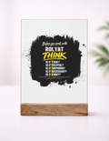 Acrylic Photo Frame with Stand | 5x7 Inch | Acrylic & Wood | UV Printed Tabletop Display | Universal | Personalized | Typography | Communication Etiquette | Self-reflection | Everyday | Motivational - front_1 - mockup 2