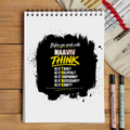 Sketchbook | A5 Size | 140 GSM Paper | Spiral Bound | Unisex | Personalized | Typography | Communication Etiquette | Self-reflection | Everyday | Motivational - front - White - mockup 1