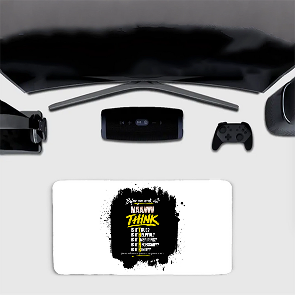 Gaming Pad | Extended Sizes 60x30cm & 80x33cm | 3mm Thick Skid-Proof Base | Smooth Control & Fade-Proof | Unisex | Personalized | Typography | Communication Etiquette | Self-reflection | Everyday | Motivational - front_80x33cm - mockup 1