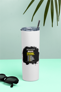 Tumbler Bottle | 20oz Capacity | Stainless Steel | Double-Wall Insulated, Splash-Proof Lid, Metal Straw | Everyday Use | Personalized | Typography | Communication Etiquette | Self-reflection | Everyday | Motivational - front - White - mockup 1