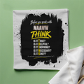 Cloth Napkin | Standard Dining Size | 100% Polyester | Soft, Durable, Hemmed | Unisex | Personalized | Typography | Communication Etiquette | Self-reflection | Everyday | Motivational - front - White - mockup 1