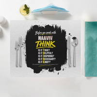 Placemat | Standard Dining | 100% Polyester | Durable, Fade-Proof, Soft | Unisex | Personalized | Typography | Communication Etiquette | Self-reflection | Everyday | Motivational