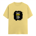 Male Classic Crew T-Shirt | Men's Regular Fit | 180 GSM Bio-Washed Cotton | Pre-Shrunk, Double-Stitched | Personalized | Typography | Communication Etiquette | Self-reflection | Everyday | Motivational - front - Yellow - mockup 1