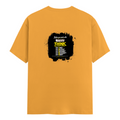 Male Classic Crew T-Shirt | Men's Regular Fit | 180 GSM Bio-Washed Cotton | Pre-Shrunk, Double-Stitched | Personalized | Typography | Communication Etiquette | Self-reflection | Everyday | Motivational - back - Golden Yellow - mockup 2