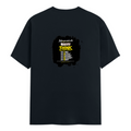 Male Classic Crew T-Shirt | Men's Regular Fit | 180 GSM Bio-Washed Cotton | Pre-Shrunk, Double-Stitched | Personalized | Typography | Communication Etiquette | Self-reflection | Everyday | Motivational - back - Navy Blue - mockup 2