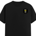 Female Classic Crew T-Shirt | Regular Fit | 180 GSM Bio-Washed Cotton Blend | Pre-Shrunk, Double-Stitched | Women | Personalized | Typography | Communication Etiquette | Self-reflection | Everyday | Motivational - left pocket - Black - mockup 3
