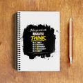 A5 Notepad | 120 Pages, Ruled/Unruled | 70 GSM Natural Shade Paper, 300 GSM Cover | Wire Bound | Everyday Use | Personalized | Typography | Communication Etiquette | Self-reflection | Everyday | Motivational - front - White - mockup 1