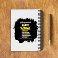 A5 Notepad | 120 Pages, Ruled/Unruled | 70 GSM Natural Shade Paper, 300 GSM Cover | Wire Bound | Everyday Use | Personalized | Typography | Communication Etiquette | Self-reflection | Everyday | Motivational - back - White - mockup 2