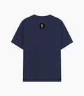Basic T-Shirt | Unisex Fit XS-2XL | 180 GSM Poly-Cotton Blend | Soft Finish, Durable | Adults | Personalized | Typography | Communication Etiquette | Self-reflection | Everyday | Motivational - back - Navy Blue - mockup 2