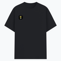 Basic T-Shirt | Unisex Fit XS-2XL | 180 GSM Poly-Cotton Blend | Soft Finish, Durable | Adults | Personalized | Typography | Communication Etiquette | Self-reflection | Everyday | Motivational - right pocket - Black melange - mockup 4