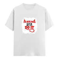 Male Classic Crew T-Shirt | Men's Regular Fit | 180 GSM Bio-Washed Cotton | Pre-Shrunk, Double-Stitched | Personalized | Typography | Humor | Mischief | Humorous | Devilish By Nature