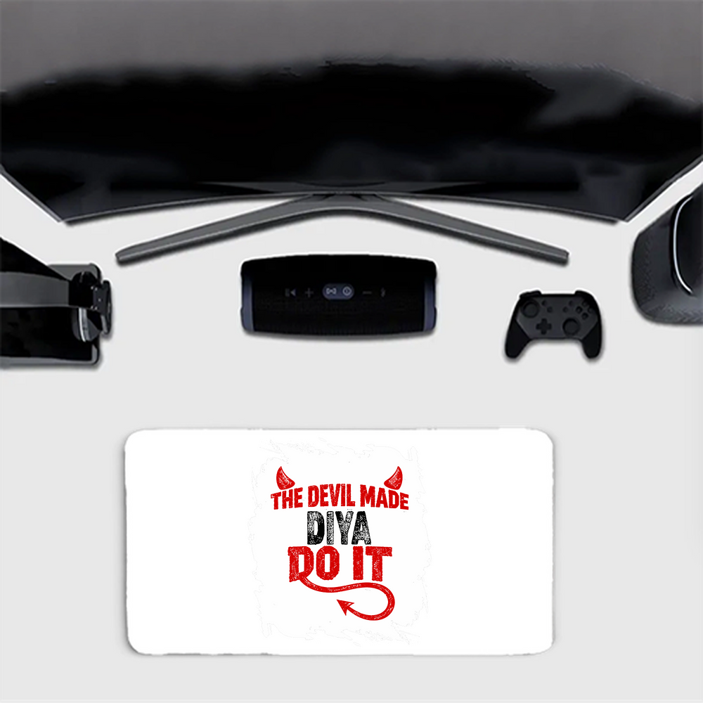 Gaming Pad | Extended Sizes 60x30cm & 80x33cm | 3mm Thick Skid-Proof Base | Smooth Control & Fade-Proof | Unisex | Personalized | Typography | Humor | Mischief | Humorous | Devilish By Nature - front_80x33cm - mockup 1