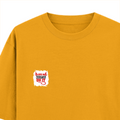 Oversized Classic T-Shirt | Unisex Relaxed Fit | 100% Super-Combed Cotton | Pre-Shrunk, Double-Stitched | Adults | Personalized | Typography | Humor | Mischief | Humorous | Devilish By Nature - left pocket - Golden Yellow - mockup 3