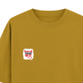 Oversized Classic T-Shirt | Unisex Relaxed Fit | 100% Super-Combed Cotton | Pre-Shrunk, Double-Stitched | Adults | Personalized | Typography | Humor | Mischief | Humorous | Devilish By Nature - left pocket - Mustard Yellow - mockup 3