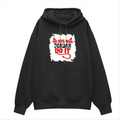 Oversized Hoodie | Relaxed Fit Unisex | 400 GSM Cotton Blend | Pre-Shrunk Warmth & Comfort | Adults | Personalized | Typography | Humor | Mischief | Humorous | Devilish By Nature - front - Black - mockup 1
