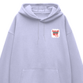 Oversized Hoodie | Relaxed Fit Unisex | 400 GSM Cotton Blend | Pre-Shrunk Warmth & Comfort | Adults | Personalized | Typography | Humor | Mischief | Humorous | Devilish By Nature - left pocket - Lavender - mockup 3