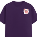 Female Classic Crew T-Shirt | Regular Fit | 180 GSM Bio-Washed Cotton Blend | Pre-Shrunk, Double-Stitched | Women | Personalized | Typography | Humor | Mischief | Humorous | Devilish By Nature - left pocket - Purple - mockup 3