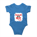Baby Romper | 0-12 Months | 180 GSM Bio-Washed Cotton | Double-Stitched, Pre-Shrunk | Unisex | Personalized | Typography | Humor | Mischief | Humorous | Devilish By Nature - back - Orchid Blue - mockup 2