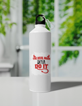 Sipper Bottle | 750 ml Unisex | Aluminum | Clip Cap | Fade-Proof | Personalized | Typography | Humor | Mischief | Humorous | Devilish By Nature - front - White - mockup 1