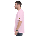 Oversized Standard T-Shirt | Unisex Relaxed Fit | 100% Super Combed Cotton | Soft, Breathable, Durable | Adult | Personalized | Typography | Bollywood | Movies | Everyday | Confident | Famous By - right sleeve - Light Baby Pink - mockup 6